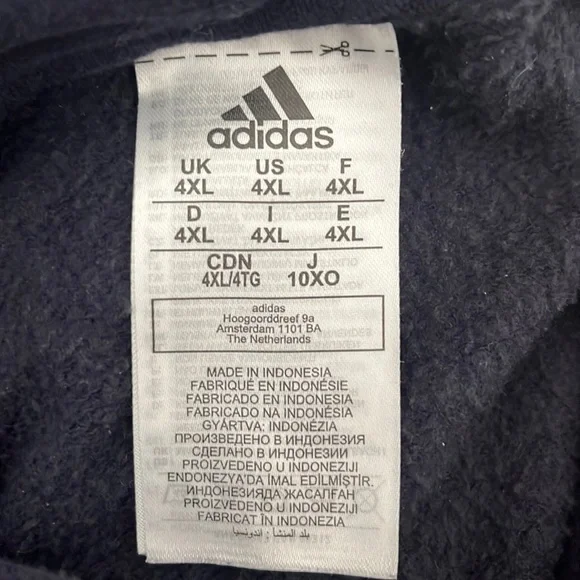 Men’s big and tall adidas hoodie navy 4xl - Picture 2 of 3
